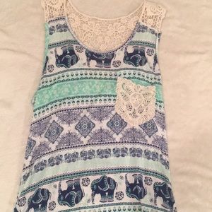 Elephant Print Tank Top